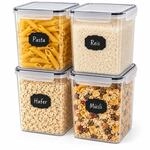 Relaxdays Vorratsdosen, 4er Set, 5,2 l, transparent | luftdichter Deckel,