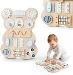 mamabrum Holz Montessori Tafel B&auml;r &ndash; Sensorische Bildungstafel f&uuml;r Kinder 18M+