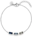 s.Oliver Damen Armband aus Edelstahl mit Baguette Steinanh&auml;nger | Wasserfest,