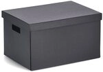 Zeller Aufbewahrungsbox, recycelter Karton (ca. 25 x 35 x 20 cm, schwarz)