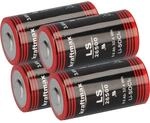 4X Kraftmax Lithium 3,6V Batterie LiSOCl2 LS26500 C Zelle LS 26500 Baby Bobbin