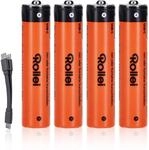 Batterien AAA, Rollei Wiederaufladbare Batterien Li-Ion Akku mit USB C Schnellladung