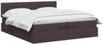 vidaXL Ottoman Bett mit Matratze Dunkelbraun 200 x 200 cm Stoff | Flexible