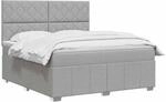 vidaXL Boxspringbett mit Matratze Hellgrau 160 x 200 cm Stoff