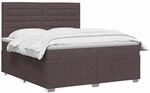 vidaXL Boxspringbett mit Matratze Dunkelbraun 140 x 200 cm Stoff | Stelle die...