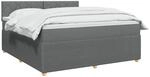 vidaXL Boxspringbett mit Matratze Dunkelgrau 140 x 200 cm Stoff | Anpassbare