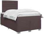 vidaXL Boxspringbett mit Matratze Dunkelbraun 120 x 190 cm Stoff
