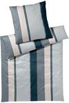 Joop! Comfort Satin Bettw&auml;sche Herringbone Stripes 4125-2 blau 135x200