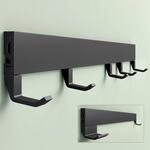 Mai & Mai Garderobenleiste aus Aluminium mit 5 Verstellhaken Matt Schwarz 
