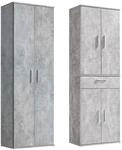 Mehrzweckschrank 2er-Set Die Allzweckwaffe Made in Germany Schrank Grau | mokebo