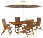 vidaXL 5-teiliges Garten-Esszimmer-Set Natur Massivholz Akazie | Langlebiges