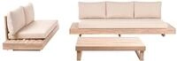 Beliani Lounge Set mit Tisch 5-Sitzer Beige Zertifiziertes Akazienholz | Holz,...