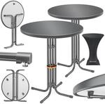 KESSER&reg; Stehtisch klappbar 2er Set &Oslash;80cm rund, Gastro Bistrotisch Hochtisch