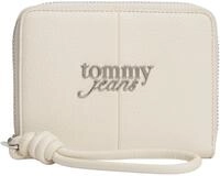 Tommy Jeans Damen Geldb&ouml;rse Bold mit Handschlaufe, Elfenbein (Newsprint),