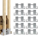 Holzstapelhilfe 10 St&uuml;ck feuerverzinkt f&uuml;r Kanth&ouml;lzer 7x7 cm / 4x6 cm 