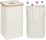 Relaxdays Pfandflaschen Sammelbeh&auml;lter 100 l, HBT: 75 x 40 x 33 cm, beige 