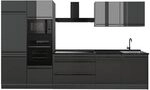 Vicco K&uuml;chenzeile R-Line, Anthrazit Hochglanz/Anthrazit 340 cm | 7 Module &middot;