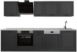 Vicco K&uuml;chenzeile R-Line, Anthrazit Landhaus/Anthrazit 280 cm | 9 Module &middot;