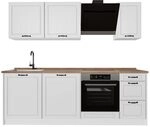 Vicco K&uuml;chenzeile R-Line, Wei&szlig; Landhaus/Wei&szlig; 220 cm | 7 Module &middot;