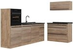 Vicco K&uuml;chenzeile R-Line, Sonoma/Goldkraft Eiche 220 cm | 6 Module &middot;