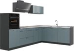 Vicco Eckk&uuml;che R-Line, Blau-Grau/Anthrazit 287 x cm | 12 Module &middot;