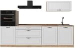 Vicco K&uuml;chenzeile R-Line, Wei&szlig; Landhaus/Goldkraft Eiche 280 cm | 5 Module &middot;