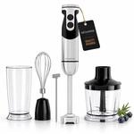 MEGAWISE 5-in-1 Stabmixer, 400 W, Drehzahlregelung, Turbo und Zerkleinerer 