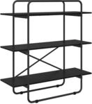 vidaXL B&uuml;cherregal 3 Ebenen 100 x 35 x 105 cm PB Schwarz Eichen-Optik 