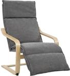HOMCOM Loungesessel Wohnzimmer Sessel mit Fu&szlig;st&uuml;tze Moderner Dunkelgrau 