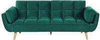 Beliani Schlafsofa 3-Sitzer Samtstoff gr&uuml;n elegant mit Kissen Asby