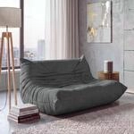 Mendler 2-Sitzer Sofa HWC-R34 Couch Stoff Cord (300g/m&sup2;) 138cm - dunkelgrau 