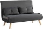 HOMCOM Schlafsofa 3 in 1 2 Sitzer mit Schlaffunktion 190x120cm Dunkelgrau | Klappbare