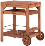 MERXX Servierwagen aus Eukalyptus in braun, rollbar, viele Funktionen, FSC Mix
