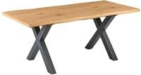 Beliani 6 Personen Esstisch Holzoptik braun/schwarz ausziehbar 140/180 x 90 cm