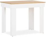 Homestyle4u Esstisch K&uuml;chentisch Wei&szlig; Holz 90x60 cm Eichenholzoptik massiv
