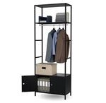 Jan Nowak B&uuml;roregal Metall mit Kleiderstange und Schrank 220 x 80 x 40 cm | 2