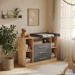 Vicco Wickelkommode Olina, Goldkraft Eiche/Anthrazit 138.3 x 93 cm