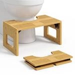 HOMCOM Toilettenhocker Bambus Klappbar rutschfest f&uuml;r Erwachsene Eiche |...