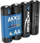 ANSMANN Akku AA 2100mAh NiMH 1,2V - Mignon AA Batterien wiederaufladbar mit geringer