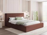 Polsterbett 160x200 cm mit Bettkasten & Metall-Lattenrost &ndash; Terrakotta...