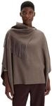 someday Poncho Damen taupewood, 0 | quadratische Form, weich flie&szlig;ender Fall,
