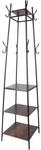 Relaxdays Garderobenst&auml;nder, 8 Haken, 4 Ablagen, HBT 140 x 43 x 43 cm,