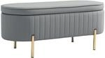 HOMCOM Sitzbank mit Stauraum, Klappdeckel 107 x 42 x 45,5 cm Grau | Polsterbank,