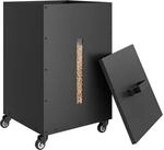 Outsunny Metall Pelletbeh&auml;lter mit Rollen, 30 kg Pelletbox 36,5x36,5x61,5cm |...