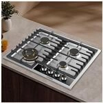 Gasherd, Gaskochfeld 4 Flammig, VOLLKUPFER-BRENNER, Wok-Dreifachbrenner,