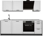 Vicco K&uuml;chenzeile R-Line, Wei&szlig; Landhaus/Anthrazit 220 cm | 7 Module &middot;