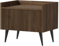 BEAUTY SOFA Nachttisch AMFALI 52 cm mit Klappe, Nachtkommode mit geriffelter