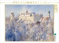 Puzzle &middot; Hohes Schlo&szlig; von F&uuml;ssen im Aquarellstil | Winter in F&uuml;ssen &middot; 1000...