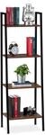 Relaxdays Standregal, modernes Leiterregal m. 4 Ablagen, Pflanzen, B&uuml;cher & Deko,