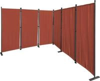QUICK STAR Paravent 6 Teilig 340x165cm Rotorange - Garten & Balkon Sichtschutz